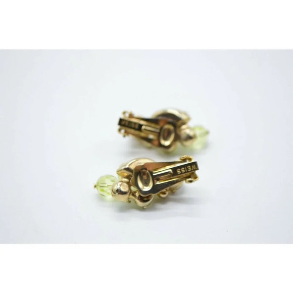 Weiss Yellow Rhinestone Dangle Crystal Flower Clip - Picture 4 of 5